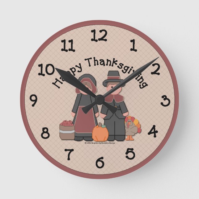 Horloge Ronde Country Thanksgiving Wall Clock (Recto)