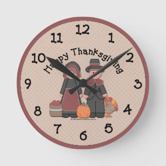 Horloge Ronde Country Thanksgiving Wall Clock