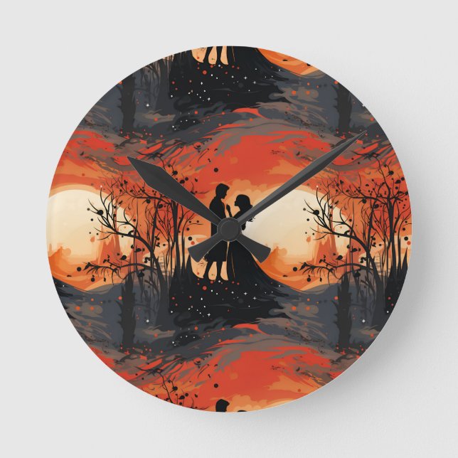 Horloge Ronde Couple amoureux  (Recto)