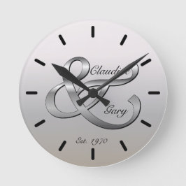 Horloge Ronde Couples Nom et date de l'horloge murale