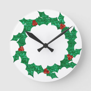 Horloge Ronde couronne saint de noël