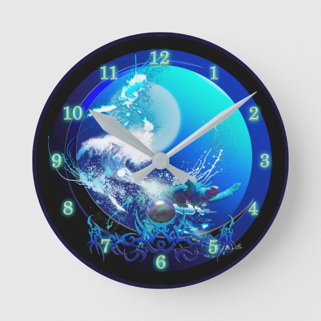 HORLOGE RONDE COURSE DE LUNE BLUE TURTTUE SEA (Recto)