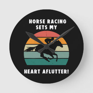Horloge Ronde Courses de chevaux