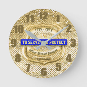Horloge Ronde Coutume d'or de retraite de police