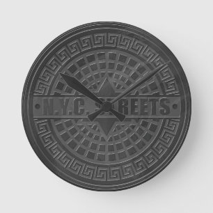 Horloge Ronde Couvercles de trou en marbre noir