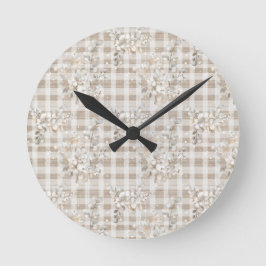Horloge Ronde Cozy christmas earth tones floral 