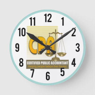 Horloge Ronde CPA with SCALES LOGO CERTIFIED PUBLIC ACCOUNTANT