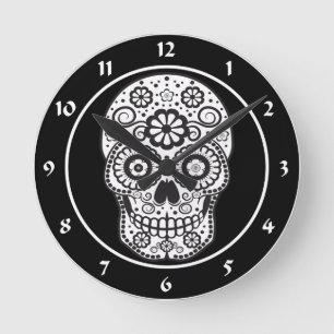 Horloge Ronde Crâne de sourire de sucre