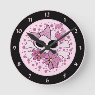Horloge Ronde Crâne Punk Féminin