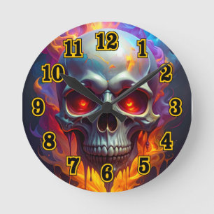 Horloge Ronde Crâne qui fond