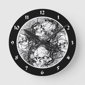Horloge Ronde Crânes d'Imaginaire