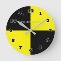 Crash test stupiy black yellow acrylic wall clock