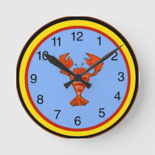 Horloge Ronde Crawfish, Crayfish, Lobster Clock