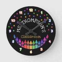 Crayons Stars Colorful Nom de l'enseignant Salle d