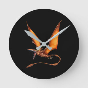 Horloge Ronde Créature en cristaux Kongamato