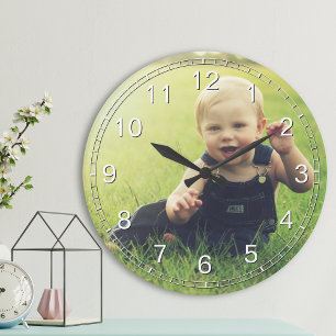 Horloge Ronde Créer Votre Photo Personnalisée Moderne Élégan