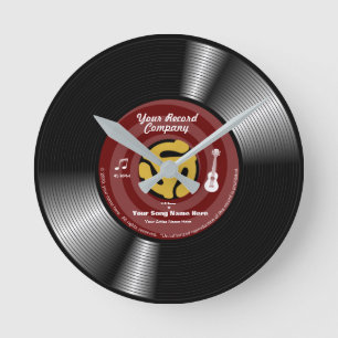 Horloge Ronde Créez votre propre enregistrement Hit Single Custo