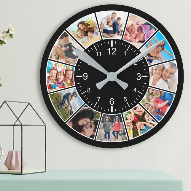 Horloge Ronde Créez votre propre famille de collage photo person (Créateur téléchargé)