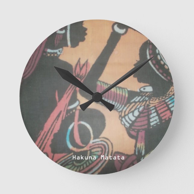 Horloge Ronde Créez votre propre Hakuna Matata Masai Girl jolie (Recto)
