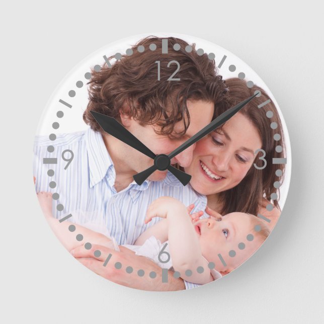 Horloge Ronde Créez votre propre photo de famille (Recto)
