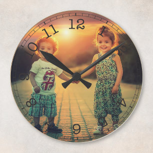 Horloge Ronde Créez votre propre photo personnalisée moderne
