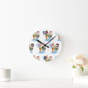Horloge Ronde crème glglace