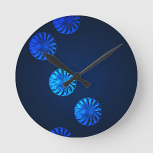 Horloge Ronde Cristal bleu design irlandais
