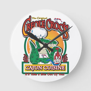 Horloge Ronde Crocodile Mardi Gras Cajun