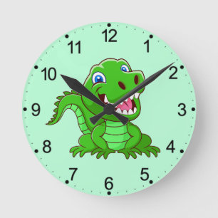 Horloge Ronde Crocodile souriant Cartoon-64836