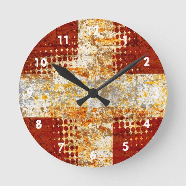 Horloge Ronde Croix tramée religieuse (Recto)
