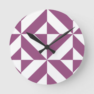 Horloge Ronde Cube Déco géométrique violet chaud