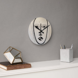 Horloge Ronde Cubist Face Art - Design abstrait