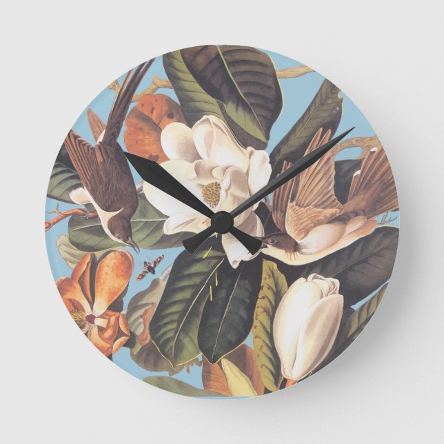 Horloge Ronde Cuckoo noir d'Audubon (Recto)