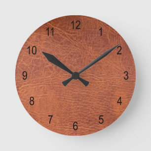 Horloge Ronde Cuir Brown