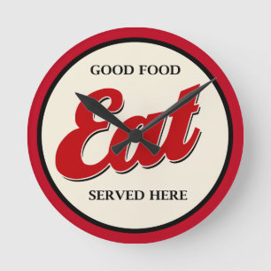 Horloge Ronde Cuisine Rétro Thème Cuisine Décor