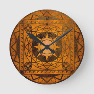 Horloge Ronde Cuivre Atlantean de métiers sur le bronze