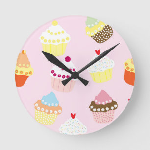 Horloge Ronde Cupcakes