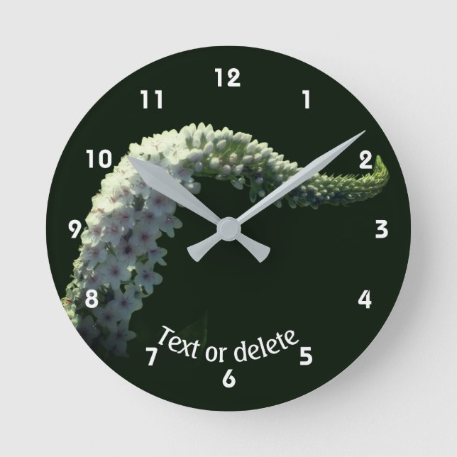 Horloge Ronde Curling White Wildflower Personalized   (Recto)