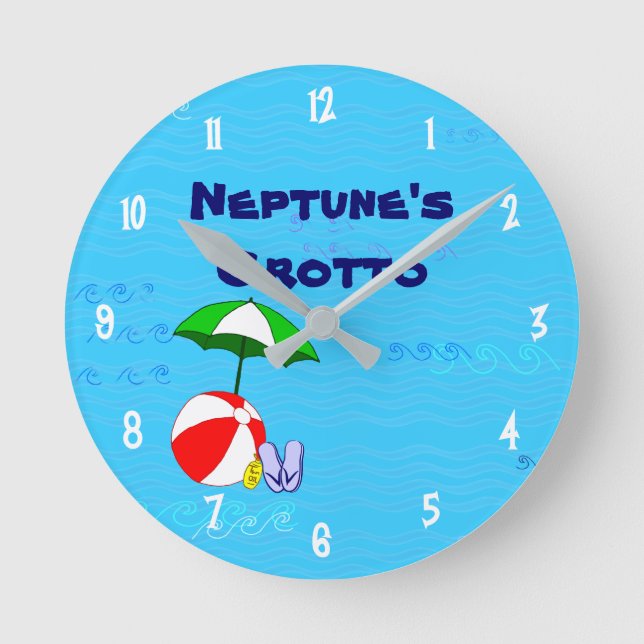 Horloge Ronde Custom Beach Ball Pool (Recto)