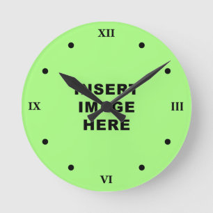 Horloge Ronde Custom Clock Matriplate Black Roman Numerals