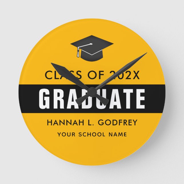 Horloge Ronde Custom de Gold and Black Graduation (Recto)