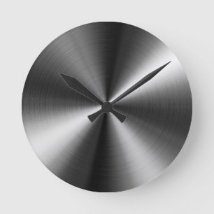Horloge Ronde Custom Round Stainless Steel Look Clock