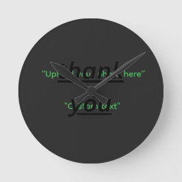 Horloge Ronde Custom Text & Upload Your Photo Personalized