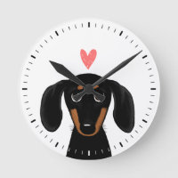 Cute Black and Tan Dachshund with Heart