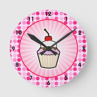 Horloge Ronde Cute Cupcake
