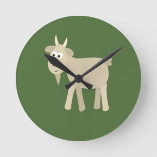 Horloge Ronde Cute drôle Petite Chèvre