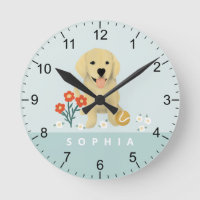 Cute Golden Retriever Chien Floral