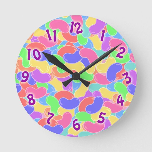 Horloge Ronde Cute Jelly Bean Jamboree (Recto)
