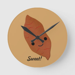 Horloge Ronde Cute Kawaii Pomme de terre sucrée