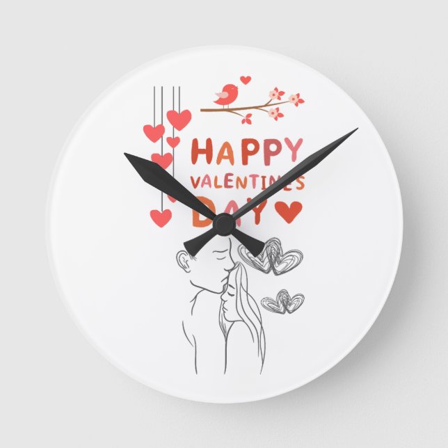 Horloge Ronde Cute Love Couple  (Recto)